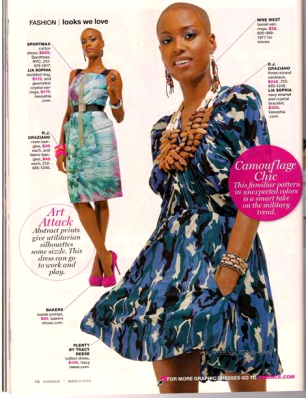 Nnenna Agba
Photo: Sarah McColgan
For: Essence Magazine, March 2010
