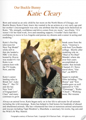 Katie Cleary
Photo: Harrison Funk Photography
For: True Cowboy Magazine, September/October 2014
