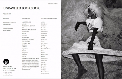 Tash Wells
Photo: Isabella Clarke
For: Unraveled Lookbook, Vol. 001 Fall 2014
