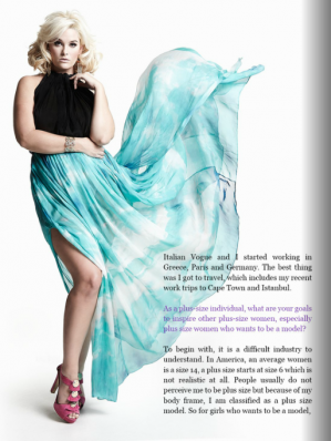 Whitney Thompson
For: Big is Gorgeous Magazine. Issue 5, October - December 2013
Photo: Aidan Yeoh & Ren D'vils from Allume Crea/Tiff
